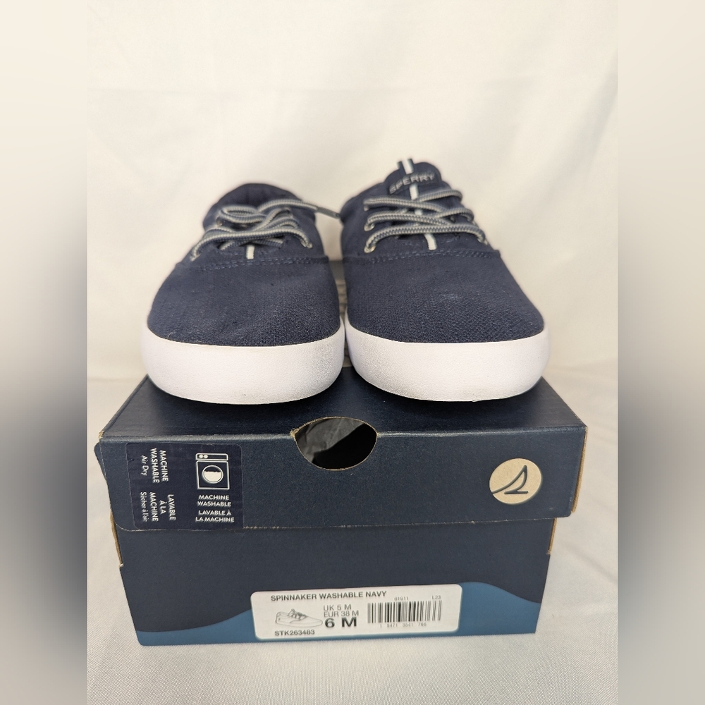 NIB Sperry Spinnaker Washable Navy Shoes Unisex Big Kid Size 6